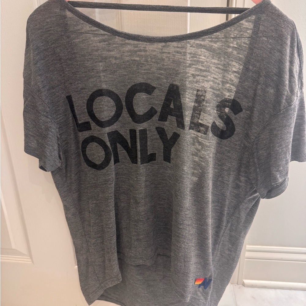 Aviator Nation Gray 'Locals Only' Tee